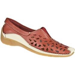 Pavers Comfort Female Poppy Leather Upper Leather Lining Casual Shoes in Red, Tan, White