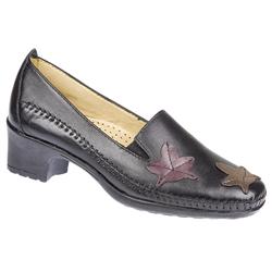 Pavers Comfort Female Velma Leather Upper Leather Lining Casual Shoes in Black, Black Croc