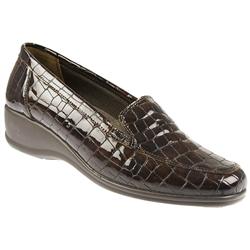 Female AKSU1002 Leather Upper Textile Lining Casual Shoes in BROWN CROC