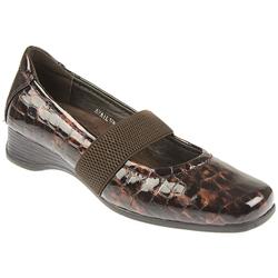 Female AVAIL1001 Leather Upper Leather Lining Casual Shoes in Brown Pat Croc