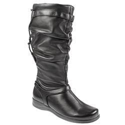 Pavers Female EARTH1002 Leather Upper Textile/Other Lining Casual Boots in Black