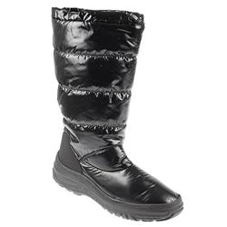Female EFFE1003 Textile Lining Comfort Boots in Black Patent