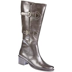 Pavers Female Heidi Leather Upper Textile Lining Boots in Black, Black Croc, Brown