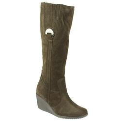 Pavers Female JEAN1005 Leather Suede Upper Casual Boots in Dark Brown Suede