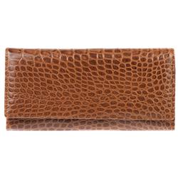 Female Leather Purse Leather Upper Leather Lining Bags in Tan Croc