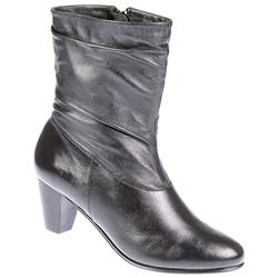 Female Natasha Leather Upper Leather Lining Boots in Black
