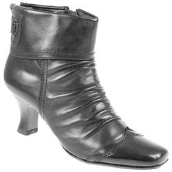 Pavers Female Novi811 Leather Upper Textile Lining Comfort Ankle Boots in Black, Dark Brown