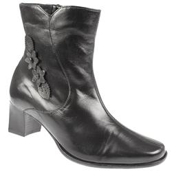 Pavers Female PKL1052 Leather Upper Leather/Textile Lining Comfort Ankle Boots in Black, Black Crinkle Patent