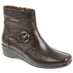 Pavers Female Stoc850 Leather Upper Textile Lining Ankle in BROWN CROC