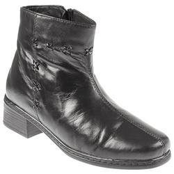 Pavers Wide Female NAP1007 Leather Upper Leather Lining Ankle in Plain Black