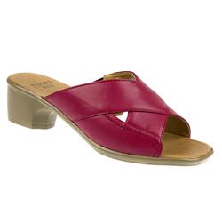 Pavers wide Female Sophie Leather Lining Mules in Red