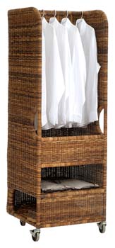 Pavilion Rattan Cubbi Mobile Wardrobe