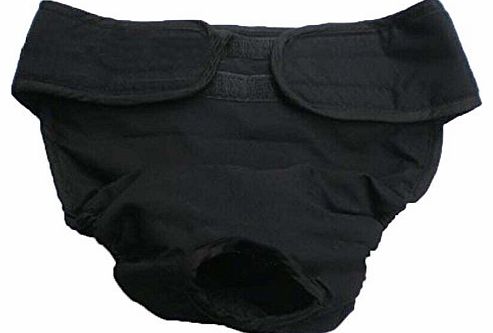 Max Diaper Dog Sanitary Pantie with Valco Closure Black (For Girl Dogs) (XL:Waist 55 cm-70 cm))