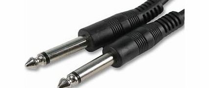 PC Arena Guitar Amp Cable 6.35mm To 1/4`` Mono Jack Plug Lead 3m