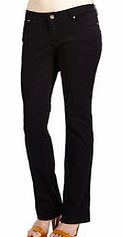 Peachy Pink Black cotton blend straight leg jeans