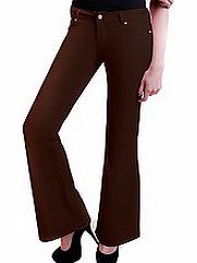 Peachy Pink Chocolate brown bootcut jeans