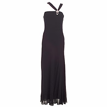 Pearce Fionda Long black evening dress with brooch
