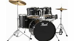 Pearl Target Rock Drum Kit Jet Black with Chrome