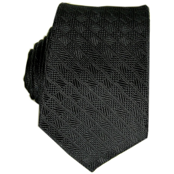 Peckham Rye Black Tie with Squares Pattern by