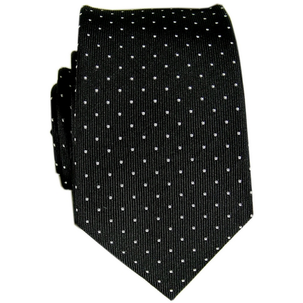 Peckham Rye Black Tie with White Spots by
