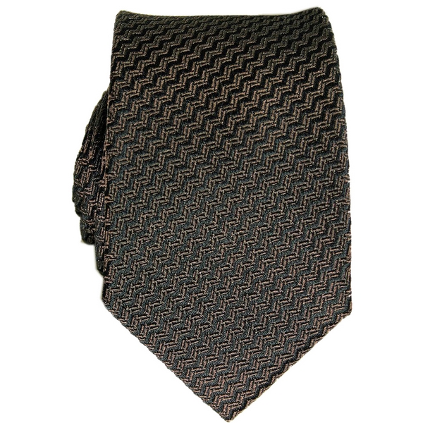 Peckham Rye Brown Zigzag Pattern Tie by