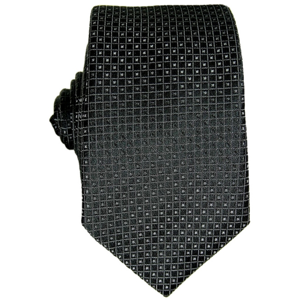 Grey Squares in Squares Tie by