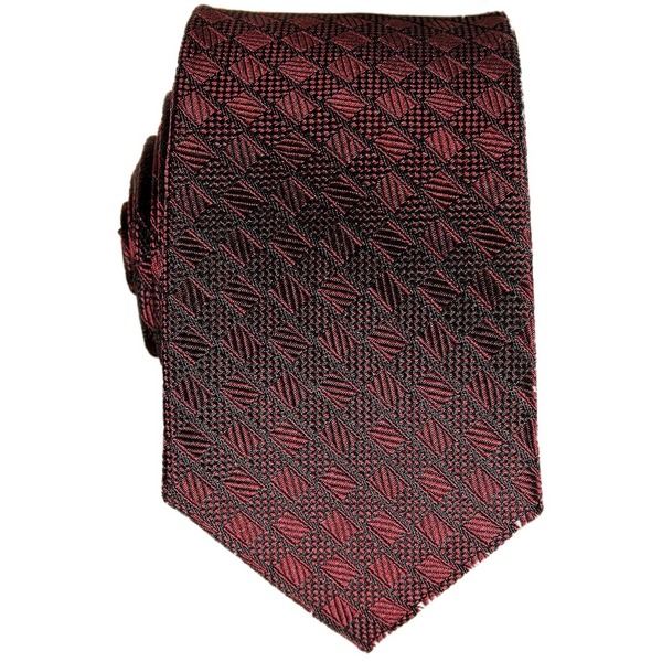 Red Tie with Squares Pattern by