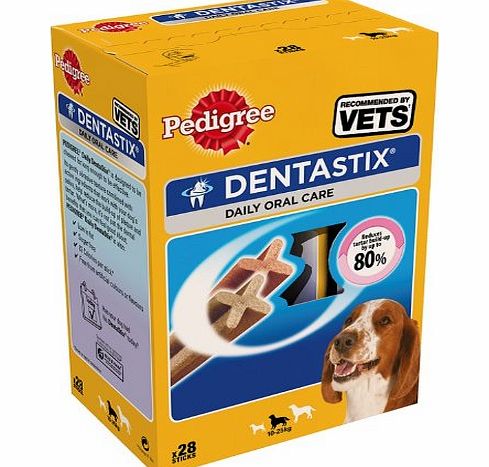 Pedigree DentaStix Dog Chews Medium Dog (Pack of 4, Total 112 Sticks)