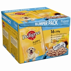Pedigree Puppy Pouch Dog Food Mixed Variety 150gm 16 Pack