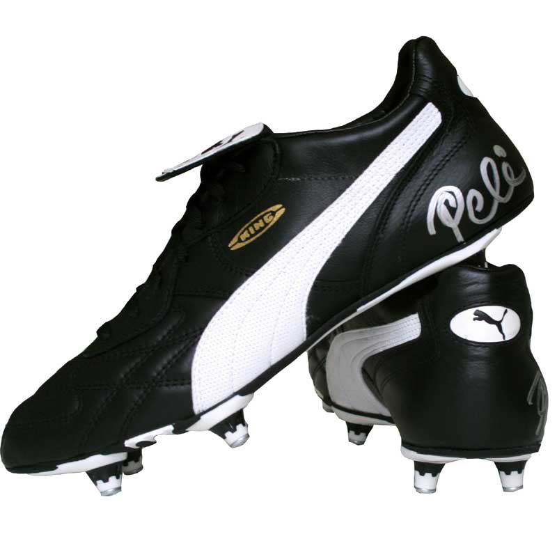 Pele Signed Classic Puma King Style Football Boot