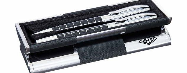 Pelikan Wedo 260451226 Pen Set Ballpoint Pen and Fountain Pen Mirac Black Chequered in Gift Box