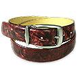 Hand-Marbleized Wine Red Leather Belt