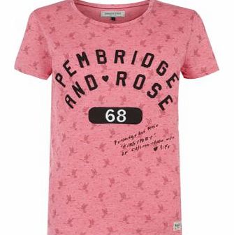 Pink Pembridge and Rose Bird Print T-Shirt 3147117