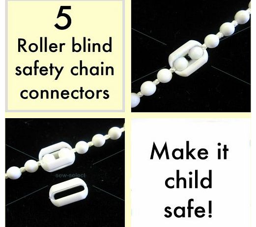 Penbrice Interiors 5 Roller blind beaded chain safety connectors - Babyproof Child baby safe - WARNING - These reduce risk only!