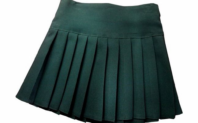 Britney Style Pleated Skirt Girls Womens Ages 3-16 Adult Size 8-10 School Uniform (7-8 W23.5`` L13``, Green)