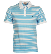 Penguin Alaskan Blue and White Stripe Polo Shirt