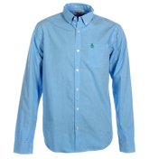Azure Blue Gingham Check Shirt