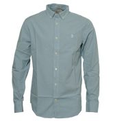 Bright White and Blue Check Long Sleeve