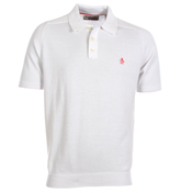 Bright White Knitted Polo Shirt