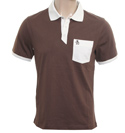 Brown and White Polo Shirt