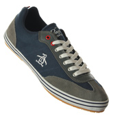 Penguin Burbeck Navy and Grey Plimsoles