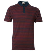 Burgundy Stripe Polo Shirt