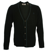 Penguin Caviar Black Button Fastening Cardigan