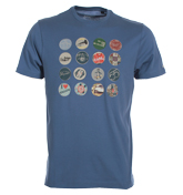 Penguin Coastal Blue T-Shirt with Circle Design