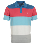 Penguin Daphne Blue Knitted Polo Shirt