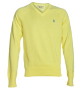 Penguin Double Cream V-Neck Sweater