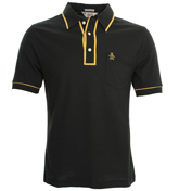 Penguin Earl Caviar Black Pique Polo Shirt