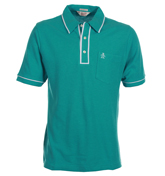 Penguin Earl Scuba Blue Heather Pique Polo Shirt