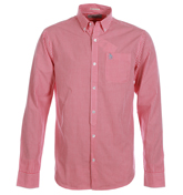 Geranium Red and White Gingham Check Shirt