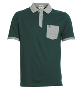 Green and Grey Slim Fit Polo Shirt